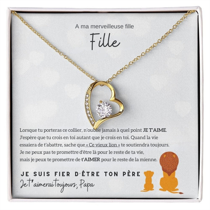 Collier Coeur + Carte A ma merveilleuse fille