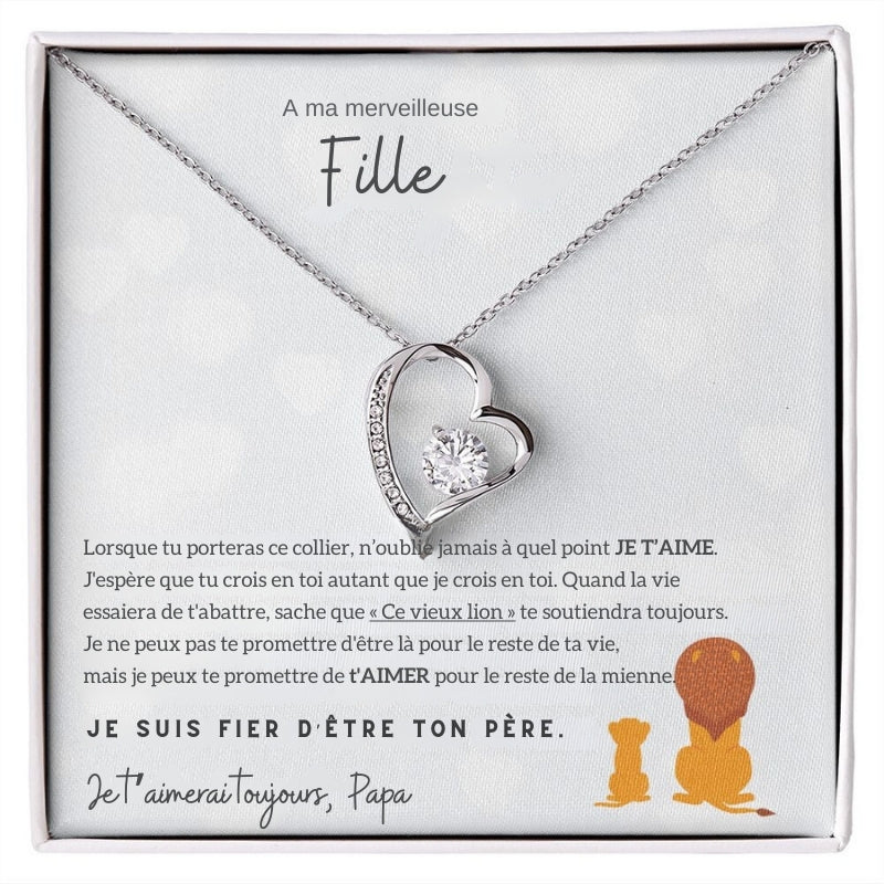 Collier Coeur + Carte A ma merveilleuse fille