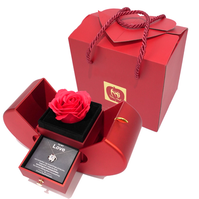 Coffret Rose Eternelle - Collier et message d'amour