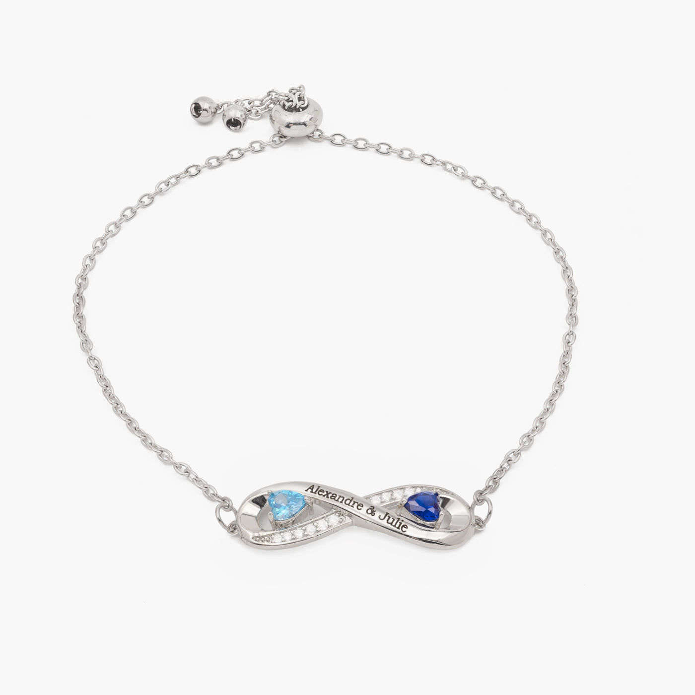 Amour & Bijoux - bracelet personnalisé infini - argenté