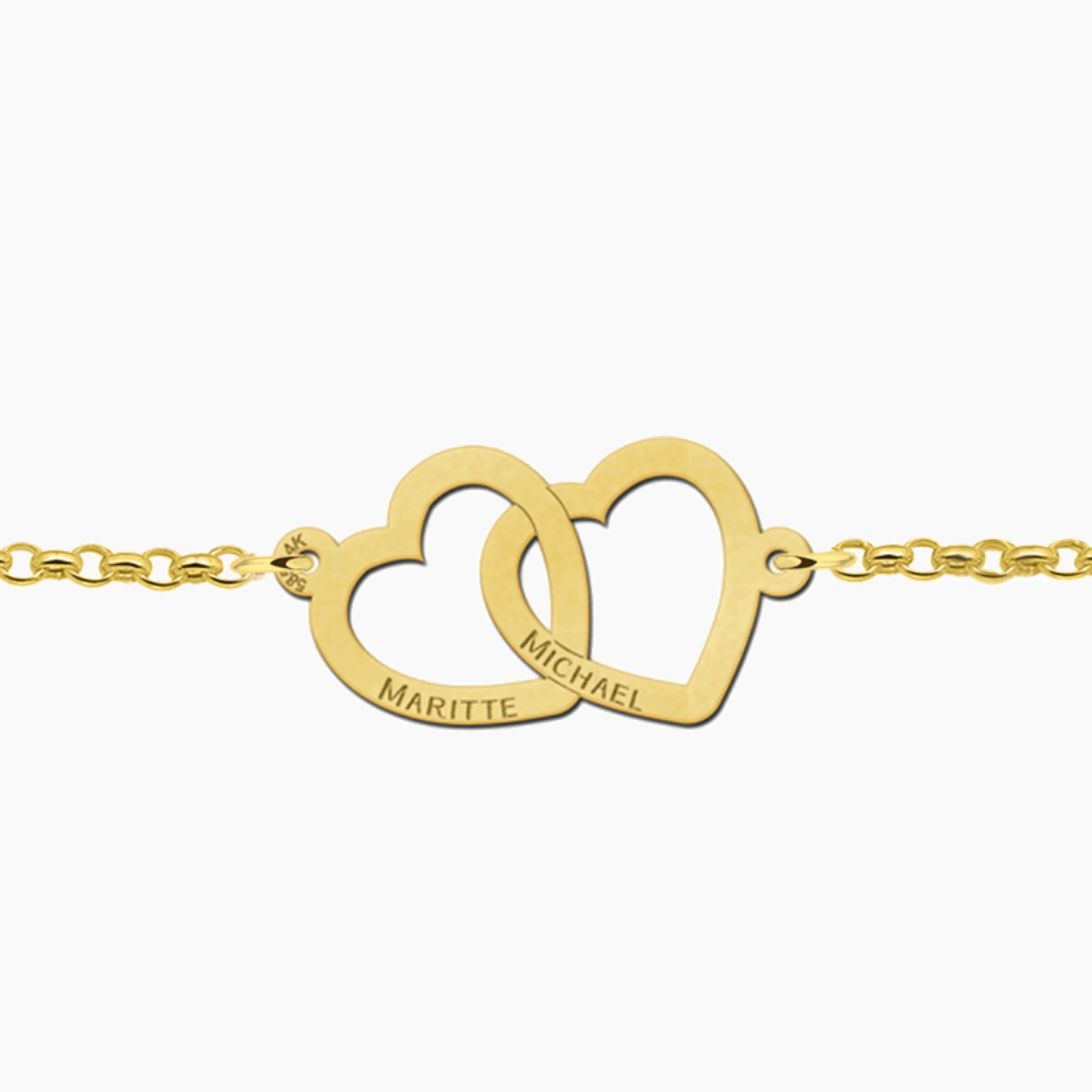 Amour & Bijoux bracelet coeurs en or 14 carats