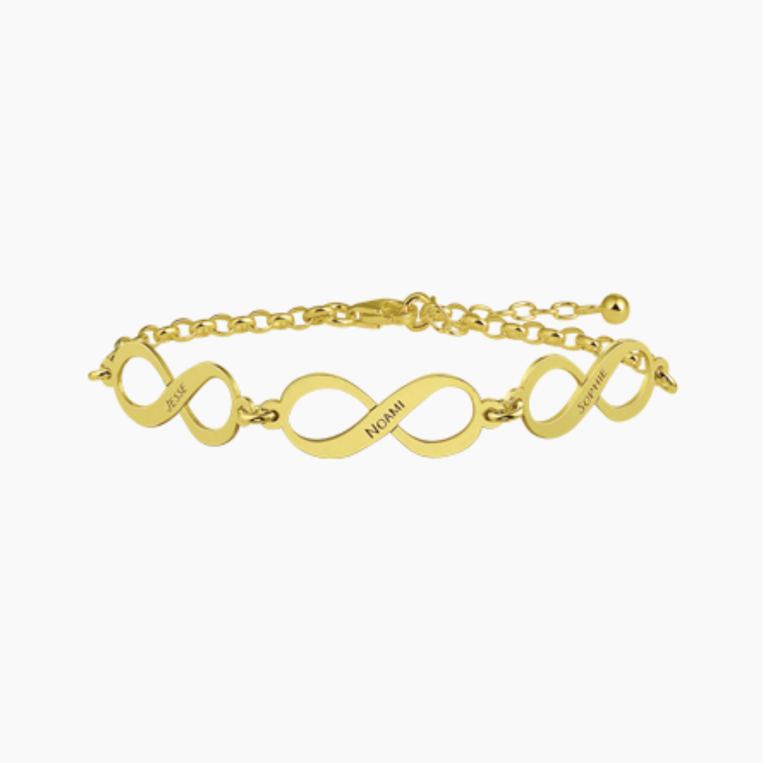 Amour & Bijoux - bracelet personnalisé infini en or 14 carats