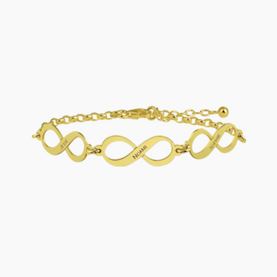 Amour & Bijoux - bracelet personnalisé infini en or 14 carats