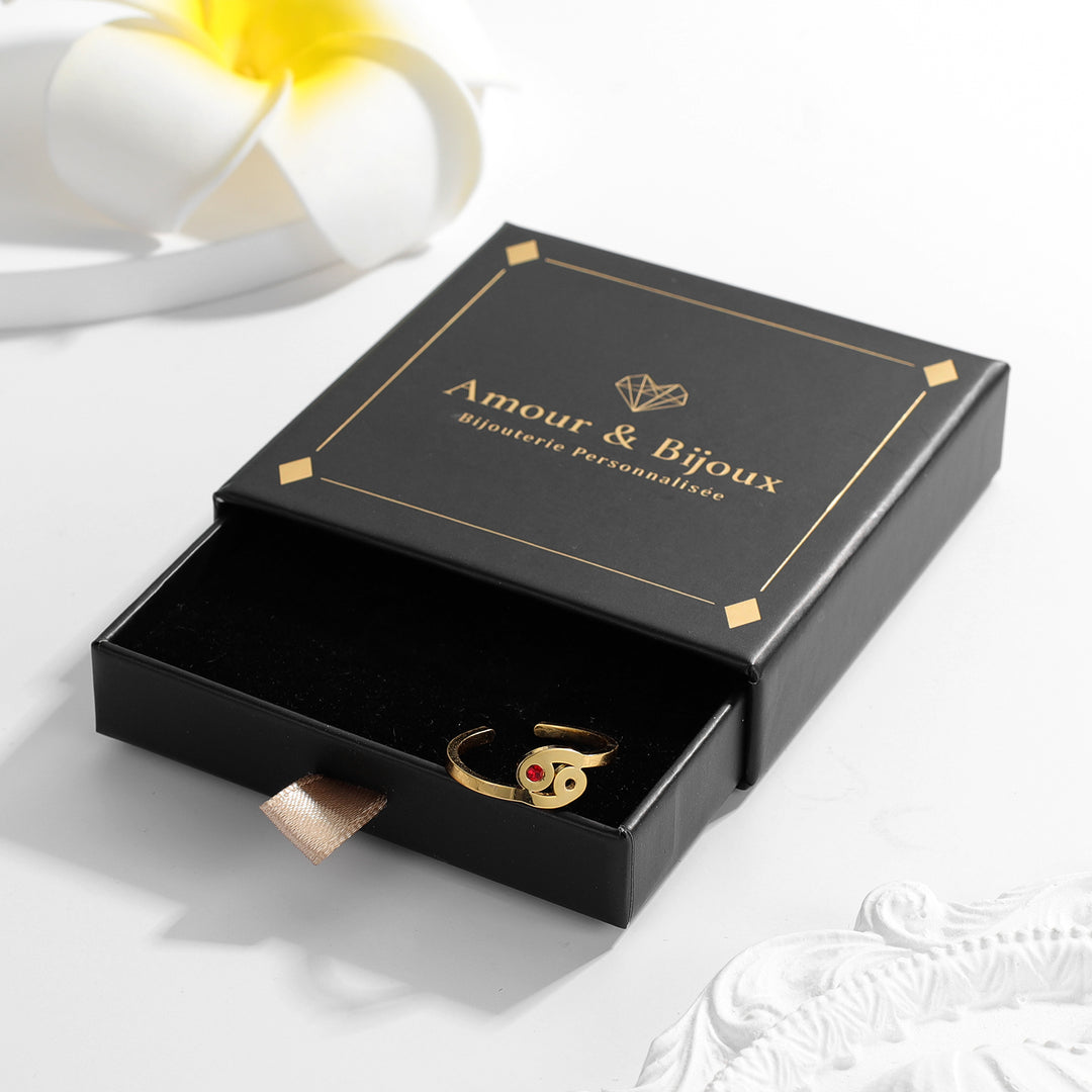 Bague du zodiaque Sagittaire gravée réglable, Woffoly Chirurgical 316L en acier inoxydable Déclaration des signes du zodiaque ouvert bague réglable, horoscope bijoux cadeau pour femmes hommes