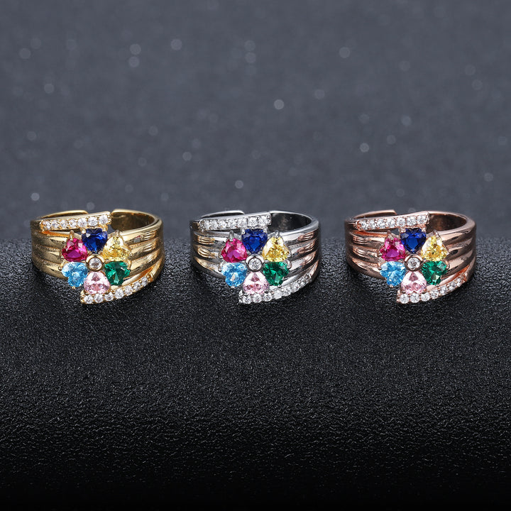 Bague Mère Partagée Or 10K/14K Avec 6 Pierres De Naissance CZ - Personnalisable