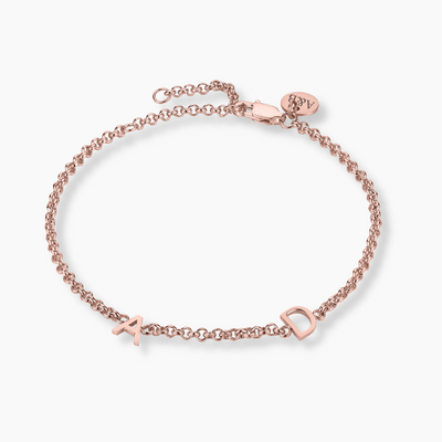 Amour & Bijoux - bracelet initiales or rose