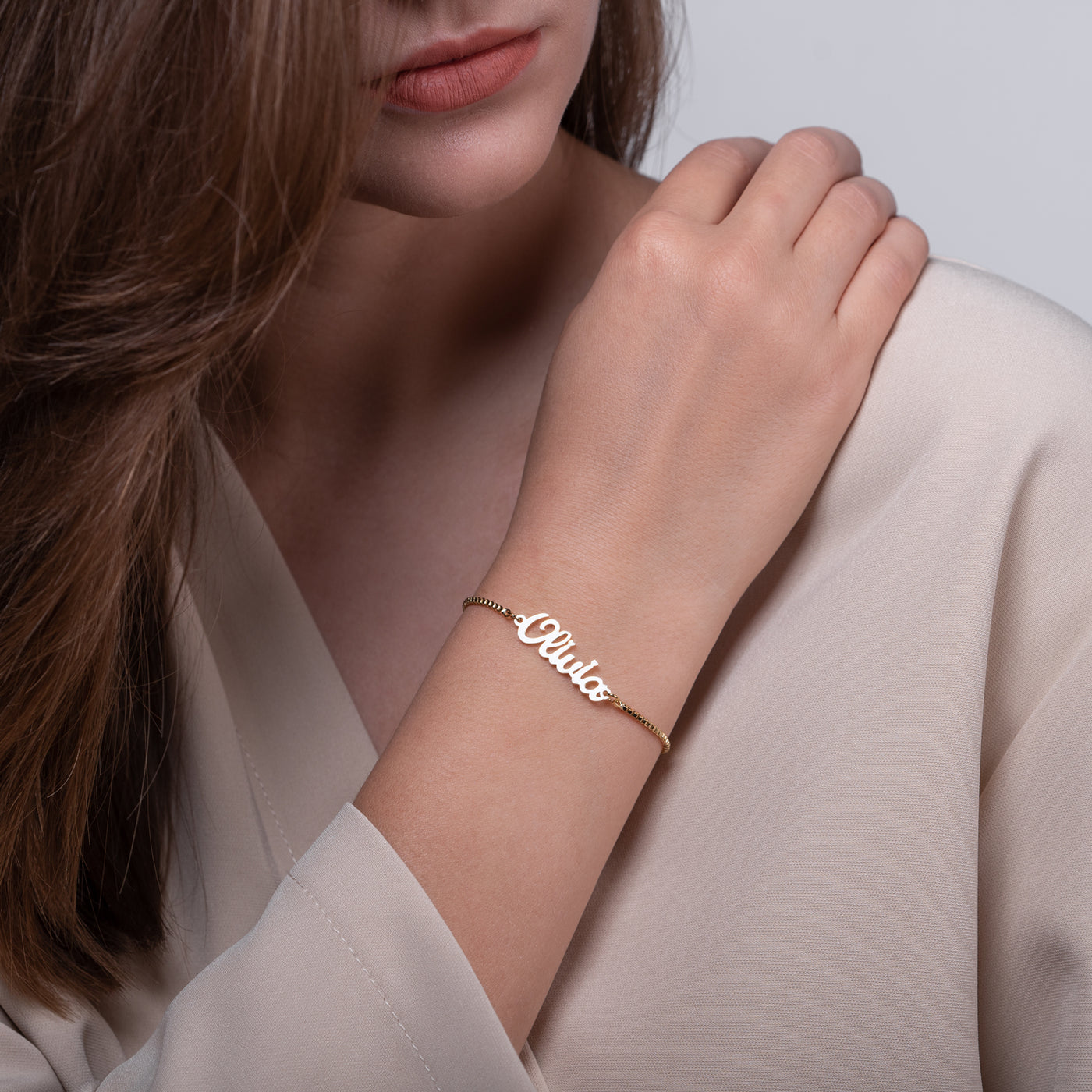Amour & Bijoux - Bracelet personnalisé à maillons - plaqué or