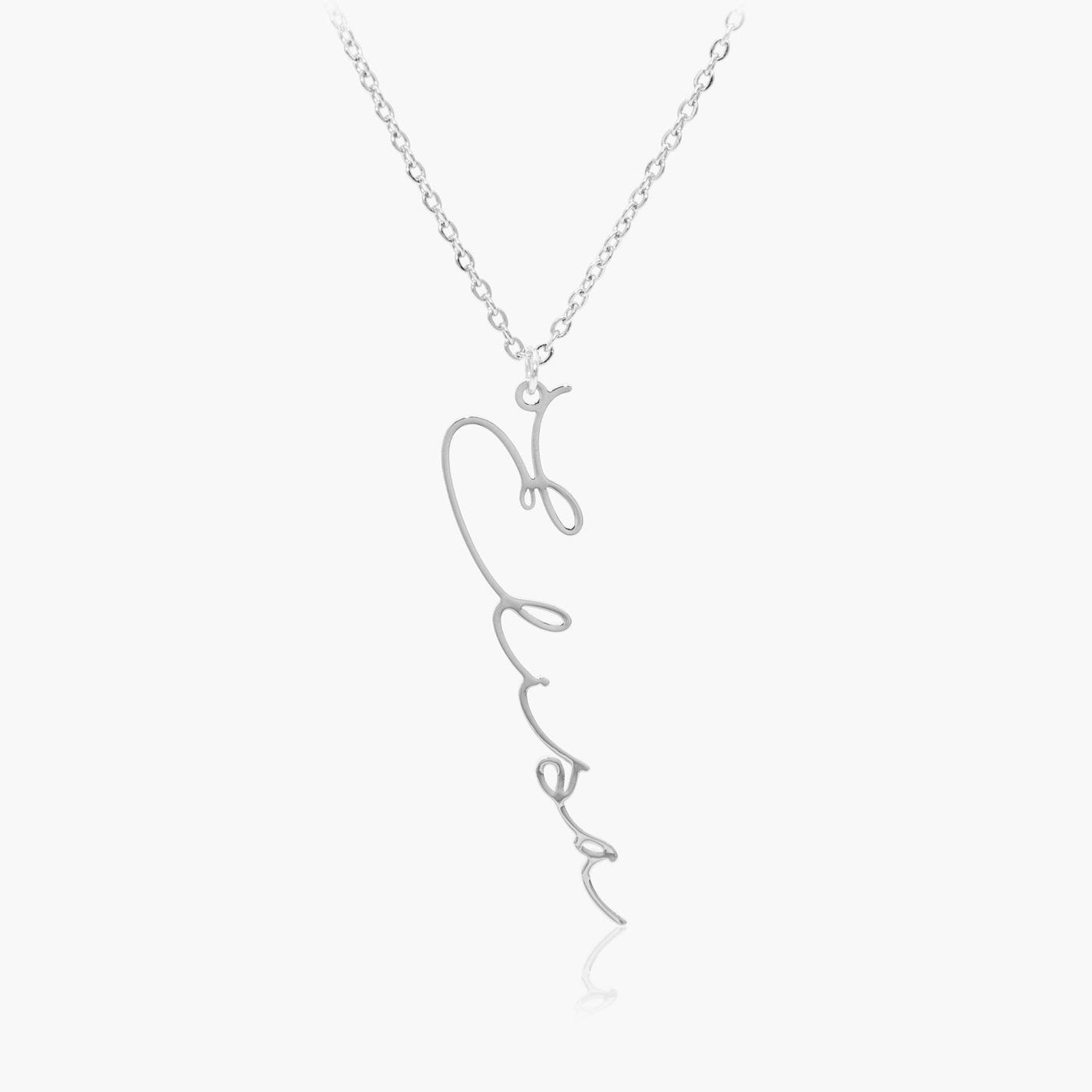 Collier Vertical Prénom Personnalisé Argenté - Amour & Bijoux