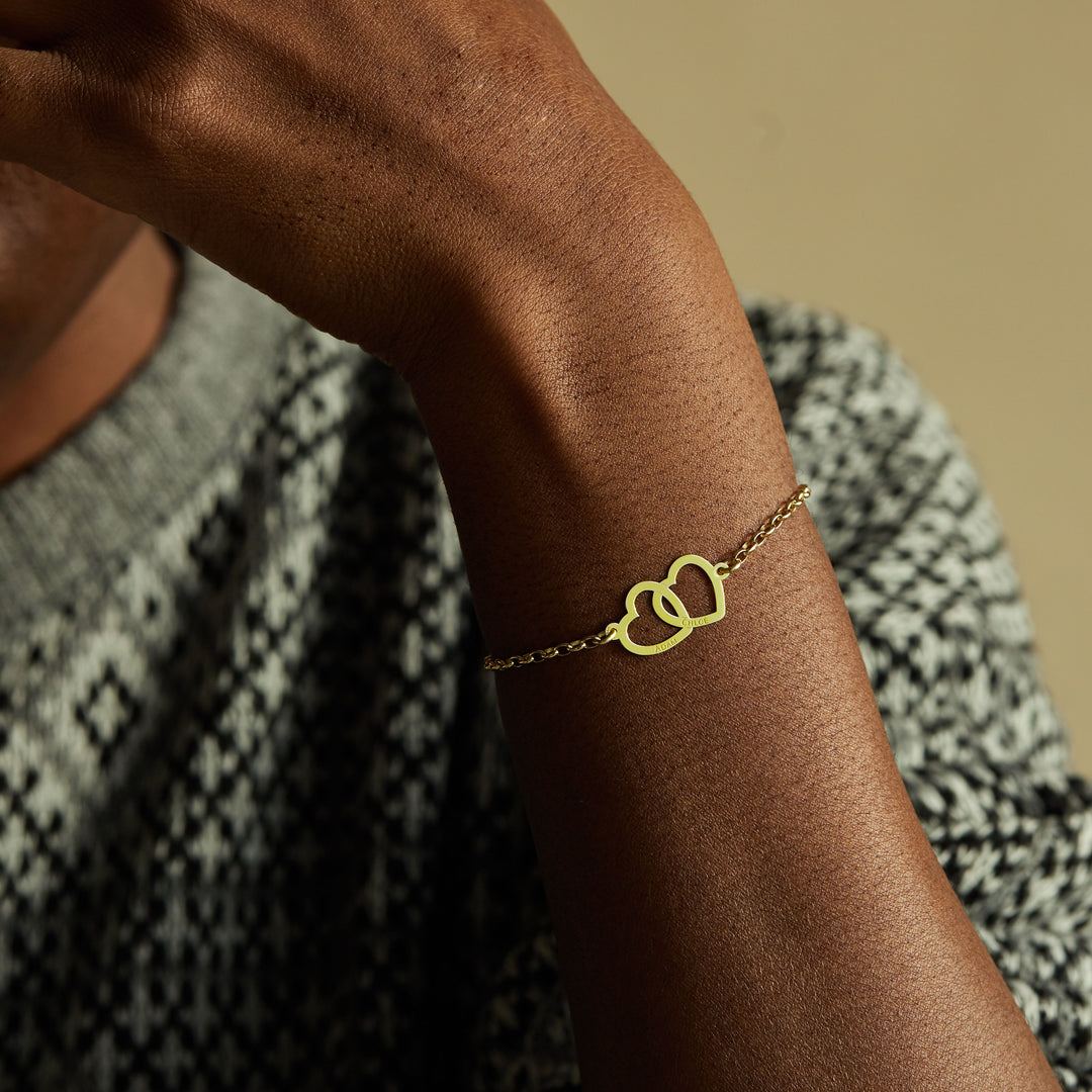 Bracelet Argenté Avec Cœur Doré - Bijou Fantaisie Discount | Neuf Avec Étiquettes | Fabriqué En France