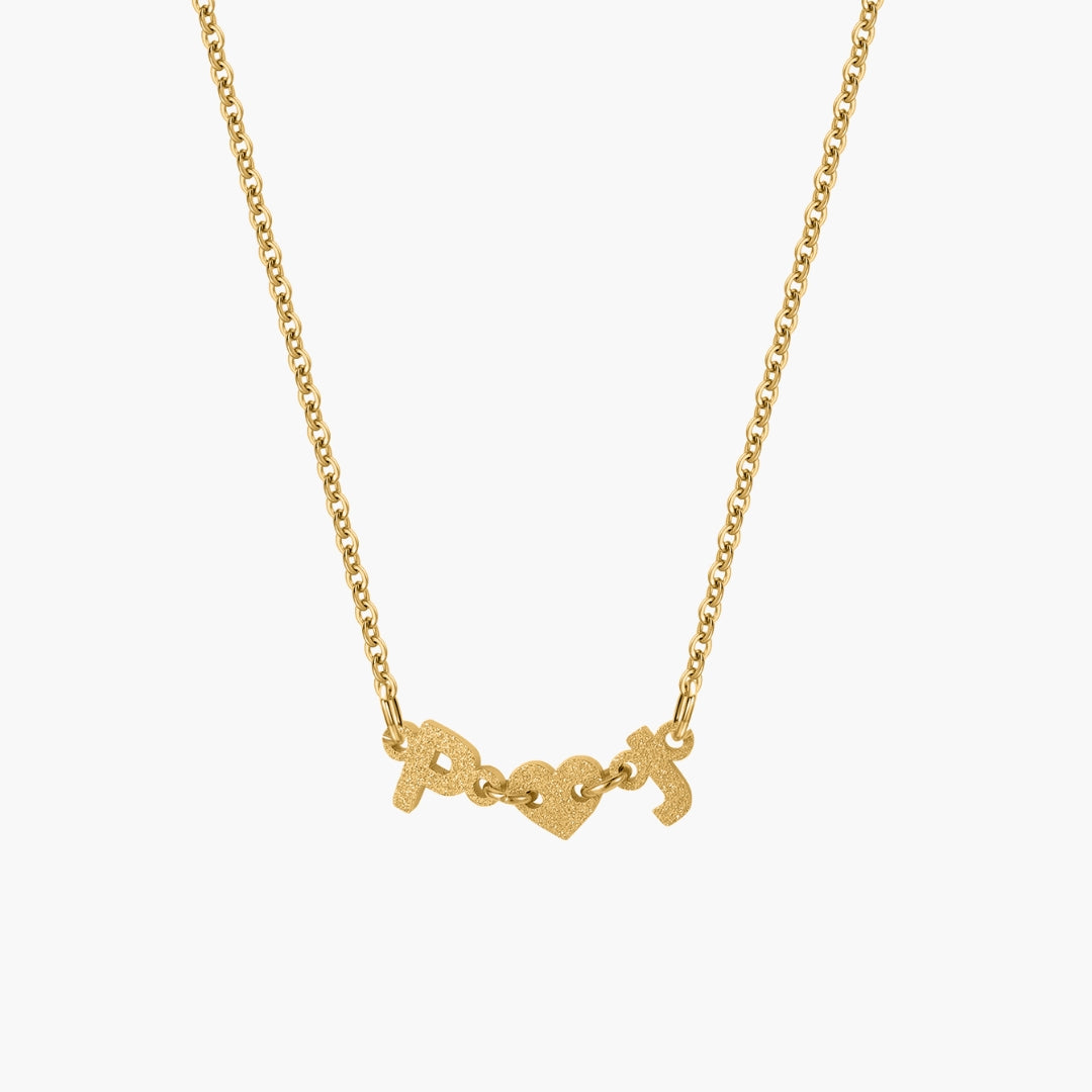 Collier Double Initiales Coeur